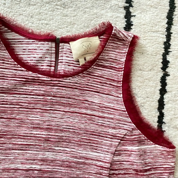 VANESSA VIRGINIA Red White Indira Striped Knit Tank Sleeveless Blouse - Picture 4 of 10